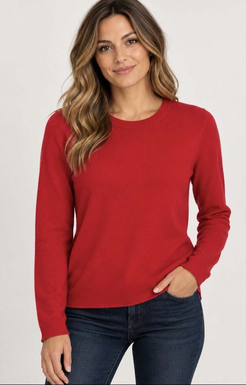 Charter Club Size M Womens Red 2-Ply 100% Cashmere Sweater Capsule Minimalist